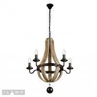 Люстра подвесная Epoca Loft6183-5B iLamp без плафона на 5 ламп, основание коричневое в стиле замковый кантри 